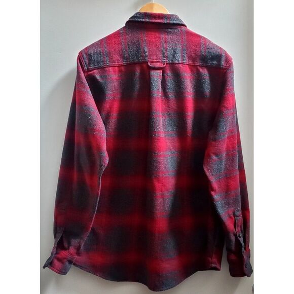ORVIS Shacket Men's MED Plaid Red/ Grey Flannel  Shirt Side/Front Pockets - Picture 6 of 14